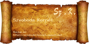 Szvoboda Kornél névjegykártya