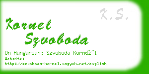 kornel szvoboda business card